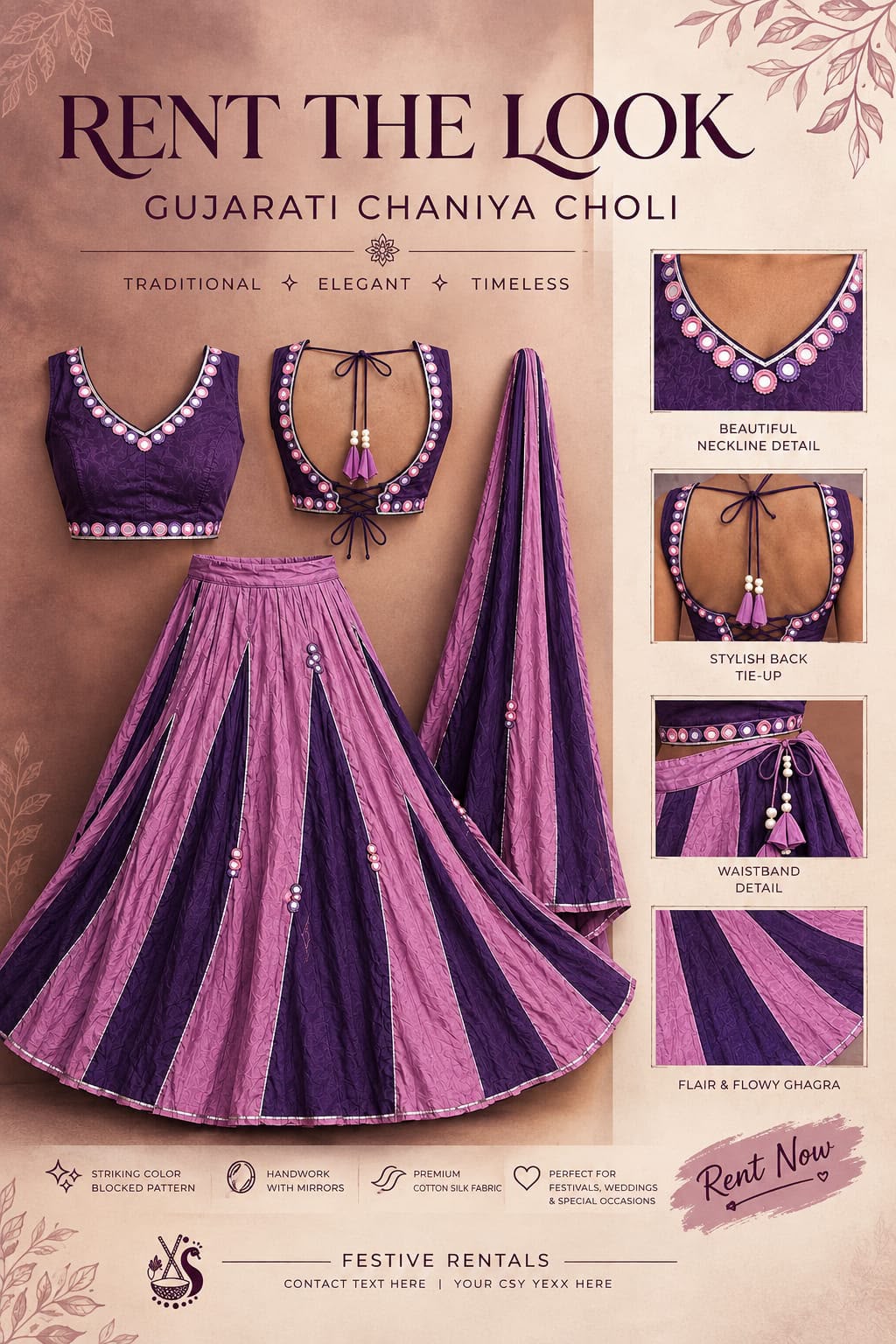 Sample 11, traditional Gujarati Chaniya Choli from Rent The Look